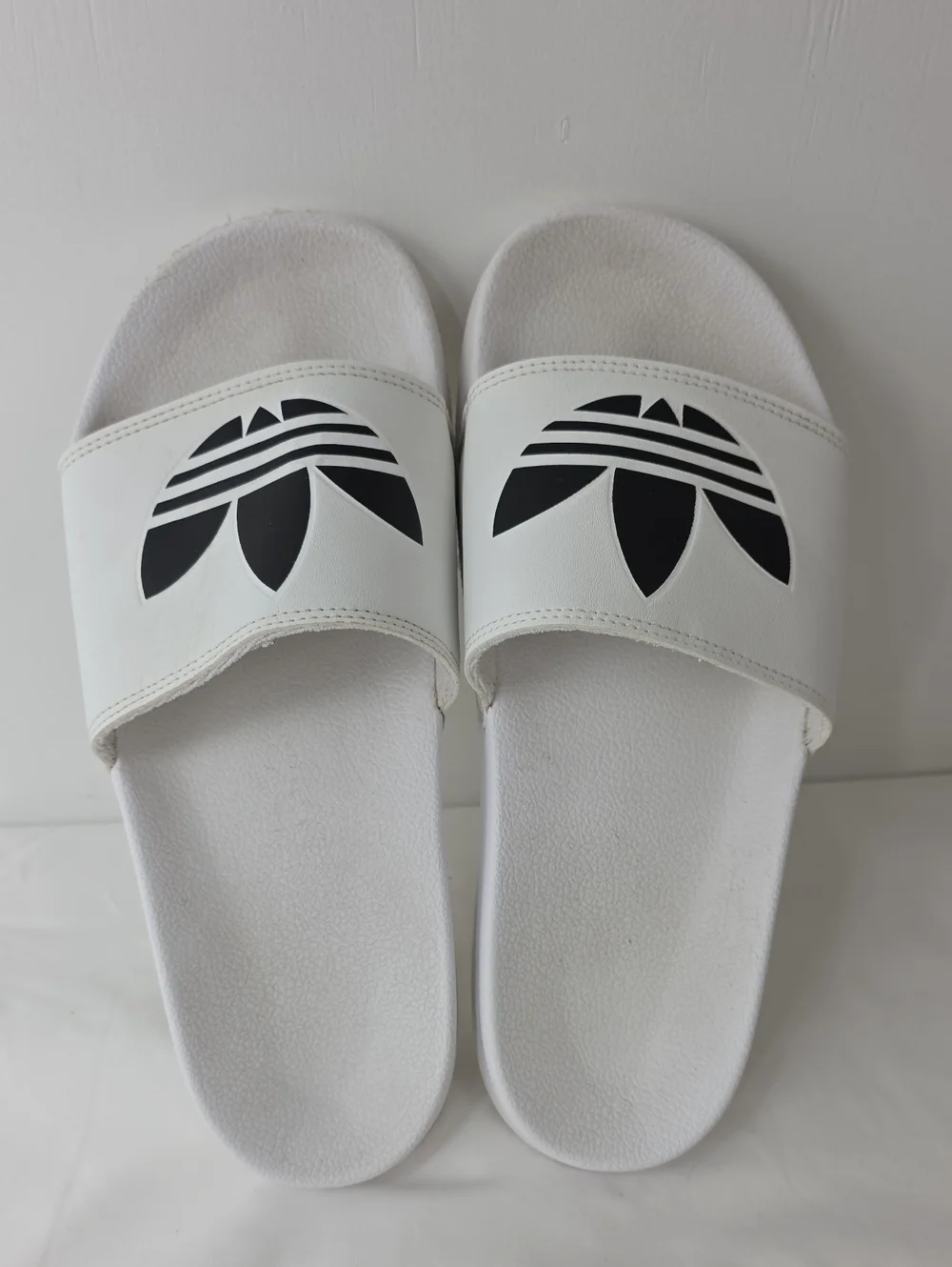 Adidas Adilette Lite Slides Mens Size 8 White Trefoil Sandals Slip On Comfort‎